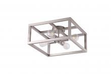  LIT3342 SN+MC - 16" 4x60 W Semi-Flush Mount in Satin Nickel finish with replaceable socket rings in Black